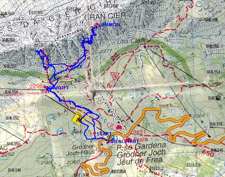 Via Ferrata Dolomites Map Annotated Topographic Map - Via Ferrata - Protected Climbing Paths In The  Dolomites - Via Ferrata Cir And Cir V - Andrew Lavigne's Website
